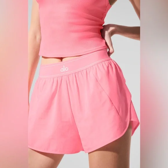 ALO Yoga Athletic Shorts Neon Bubblegum Pink Size